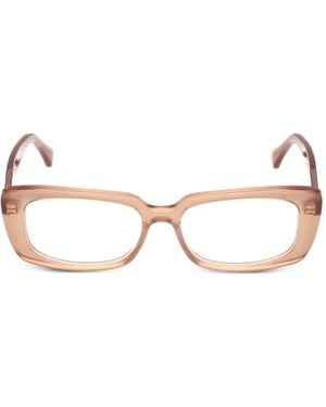 Max Mara Eyewear Rectangle-Frame Glasses - Natural
