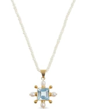 freya rose Cross-Pendant Necklace - White