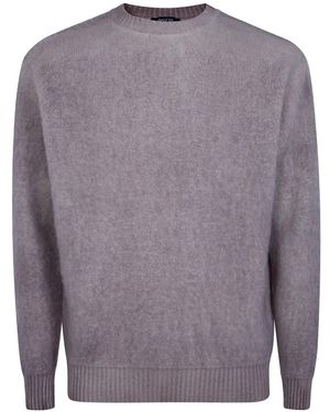 Avant Toi Fine-Knit Crew-Neck Jumper - Grey