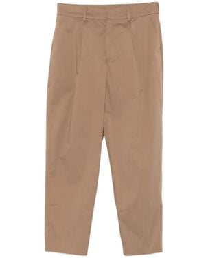 PT Torino Pleated-Detail Trousers - Natural
