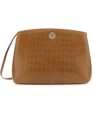 Liffner Pushlock Pouch Croc-Effect Clutch Bag - Brown