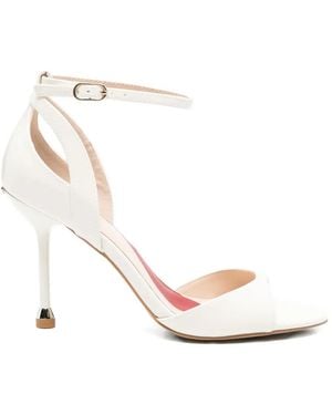 Liu Jo Patent Faux-Leather Heeled Sandals - White