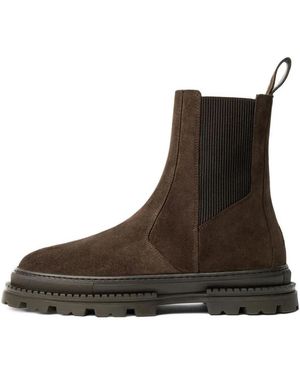 Manière De Voir Bordeaux Suede Chelsea Boots - Brown