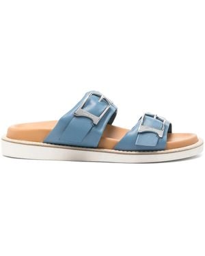 Santoni Open-Design Sandals With Stylish Buckles - Blue