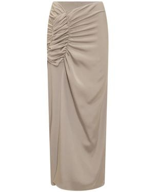 The Mannei Draped-Design Skirt - Natural