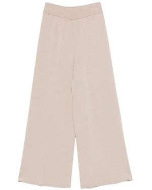 Neera Ribbed Wide-Leg Trousers - White