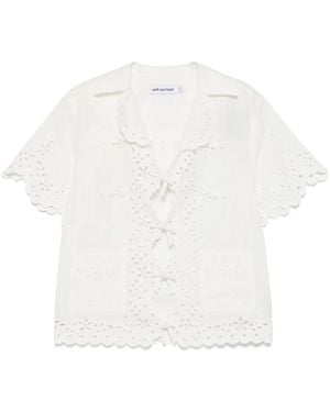 Self-Portrait エンブロイダリー シャツ - ホワイト