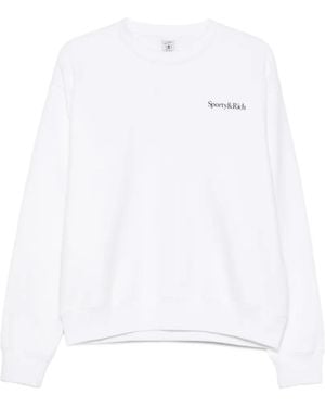 Sporty & Rich Play Tennis Logo-Print Sweatshirt - White