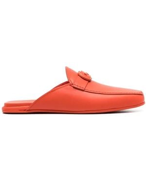 Ferragamo Ferragamo Logo Buckle Backless Slippers - Red
