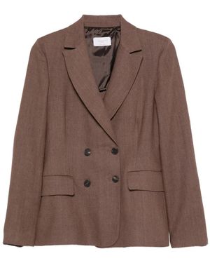 Via Masini 80 Double-Breasted Jacket - Brown