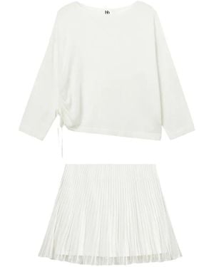 B+ AB Conjunto Con Minifalda Plisada - Blanco