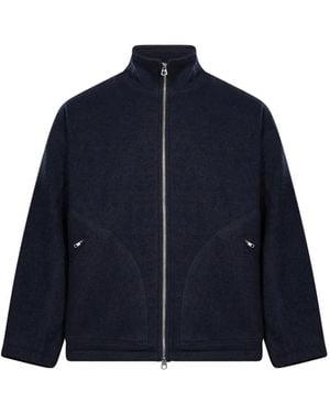 YMC Aaron Zip-Up High-Neck Jacket - Blue