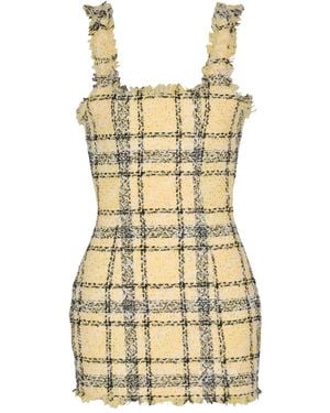 Balmain Glitter Tweed Mini Dress - Metallic