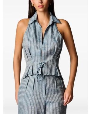 Hevron Sloan Striped Top - Blue