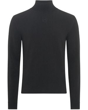 Marine Serre Moon-Embroidered Sweater - Black