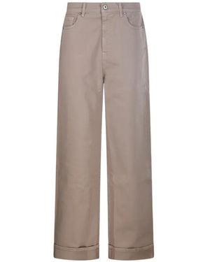 P.A.R.O.S.H. Turn-Up Cuff Trousers - Natural