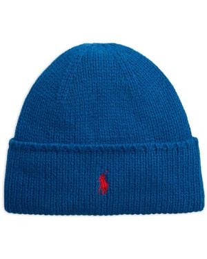 Polo Ralph Lauren Pony Embroidered Beanie Hat - Blue