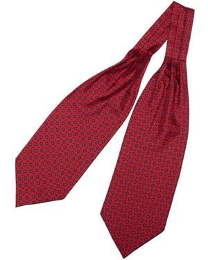 Elizabetta Corbara Medallion-Print Ascot Cravat Tie - Red