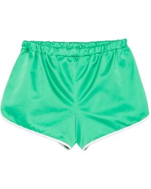 Frankie Shop Cielo Contrast-Trim Elasticated-Waist Shorts - Green