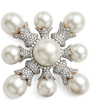 House Of Cb Diamond South Sea Pearl Brooch - White