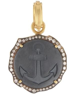 Sylva & Cie Anchor -Motif Hematite And Diamond Pendant - Grey
