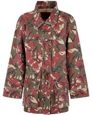 Rabanne Veste À Imprimé Camouflage - Rouge