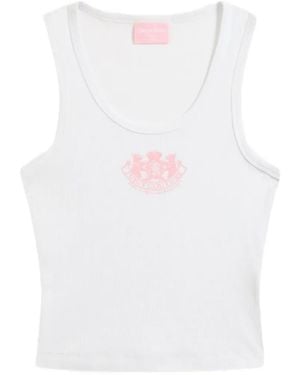 Juicy Couture Logo-Print Striped Pyjamas - White