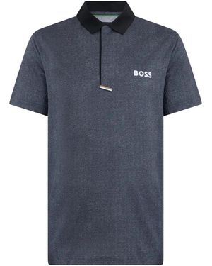 BOSS Polo À Logo Imprimé - Blue