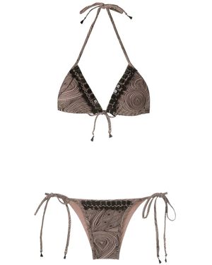 Amir Slama Embellished Triangle Bikini Set - Multicolour