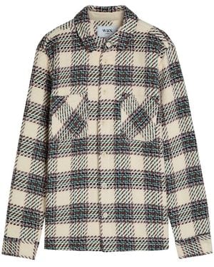 Wax London Whiting Patterned Overshirt - Grey