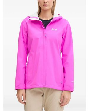 Jack Wolfskin Trailtime Hooded Rain Jacket - Rosa