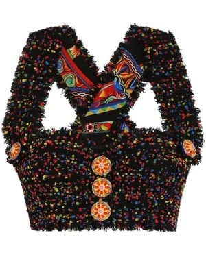 Dolce & Gabbana Tweed Top - Black