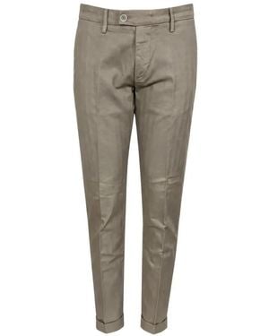 Re-hash Pressed-Crease Turn-Up Trousers - Grey