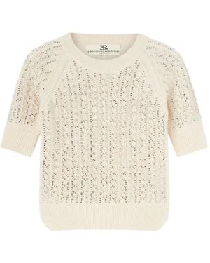 Ermanno Scervino Verziertes Strick-T-Shirt - Weiß