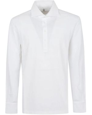 Brunello Cucinelli Polo En Coton À Manches Longues - Blanc