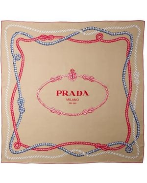 Prada Schal Mit Seil-Print - Pink