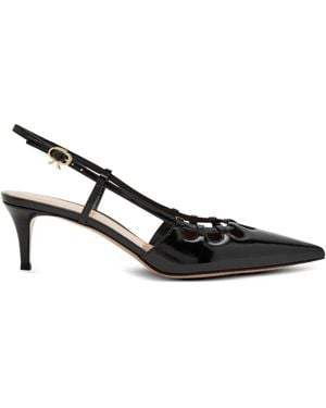 Gianvito Rossi Cut-Out Slingback Court Shoes - Black