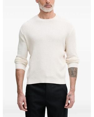 ARMANI EXCHANGE Ribbed-Knit Jumper - White