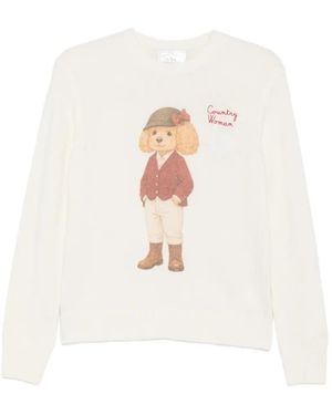 MC2 Saint Barth Graphic-Intarsia Jumper - White