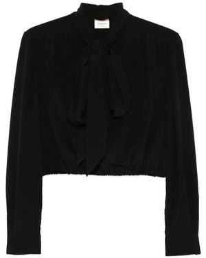 Saint Laurent Tie Blouse - Black