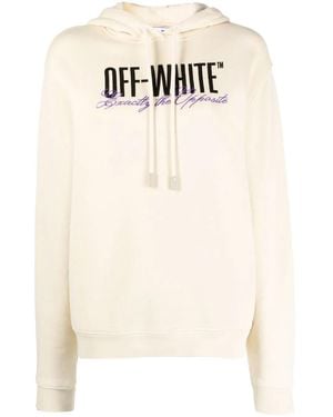 Off-White c/o Virgil Abloh Big Logo Opposite-Print Hoodie - White