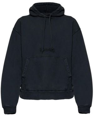 Balenciaga Hoodie Mit Logo-Stickerei - Blau