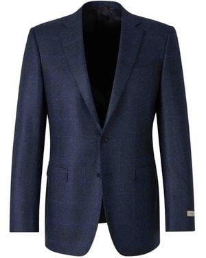 Canali Notched Wool Jacket - Blue
