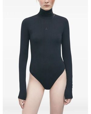Patrizia Pepe High-Neck Long-Sleeve Bodysuit - Blue