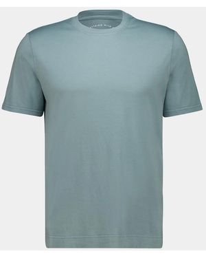 Fedeli Knitted Cotton T-Shirt - Blue