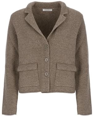 Kangra Cardigan En Maille À Boutonnière - Brown