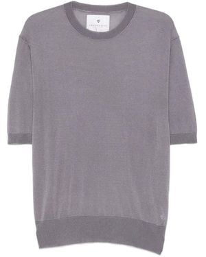 Seven Gauge Jersey Con Ribete De Canalé - Gris