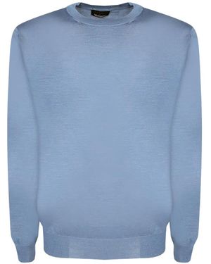 Dell'Oglio Pullover Mit Geripptem Besatz - Blau