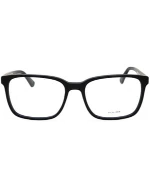 Police Rectangle-Frame Glasses - Black