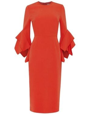 ROKSANDA Ronda Tiered-Sleeve Midi Dress